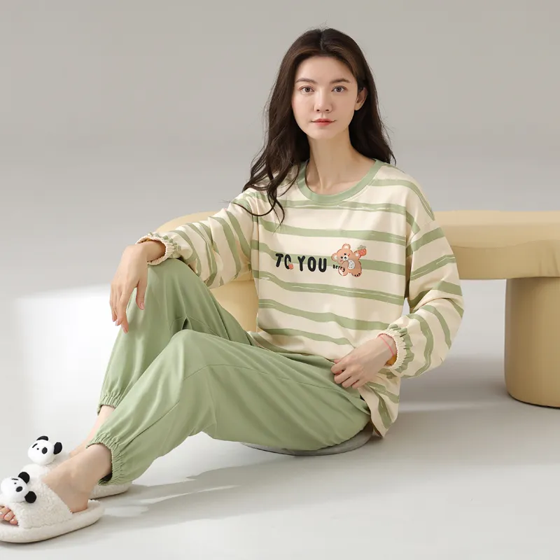 MIIOW Pajama Set Women's Apricot Green-6