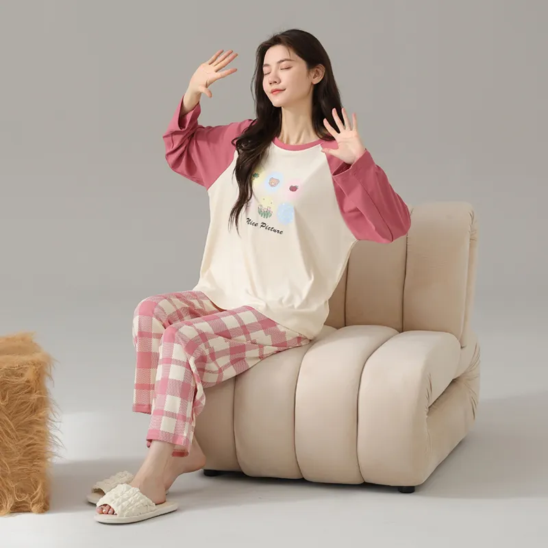 MIIOW Pajama Set Women's White Pink-1