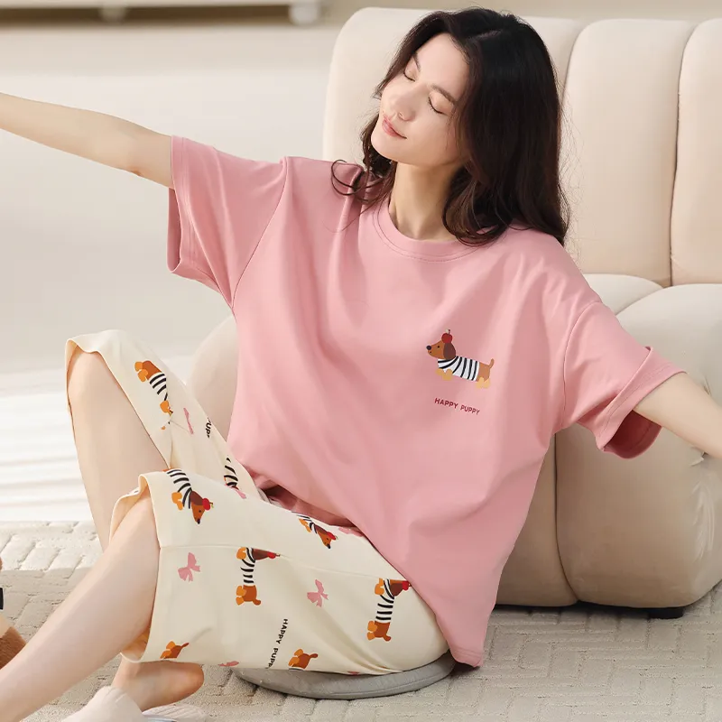 MIIOW Pajama Set Women's Peach Pink-2