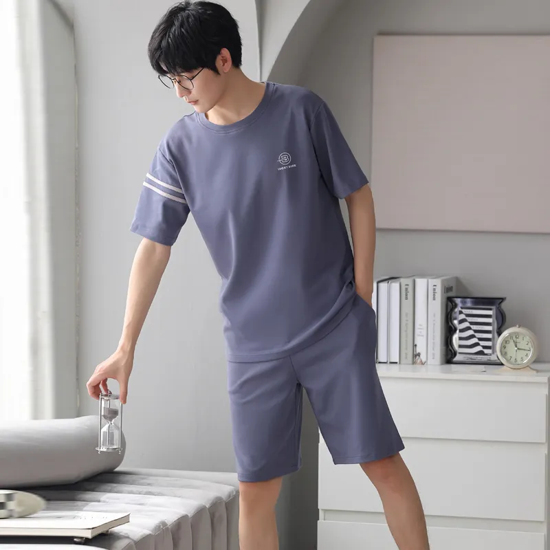 MIIOW Pajama Set Men's Cyan Purple-2