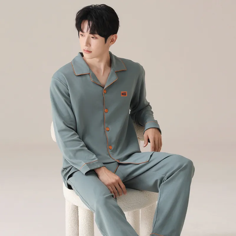 MIIOW Pajama Set Men's Dark Gray Green-1