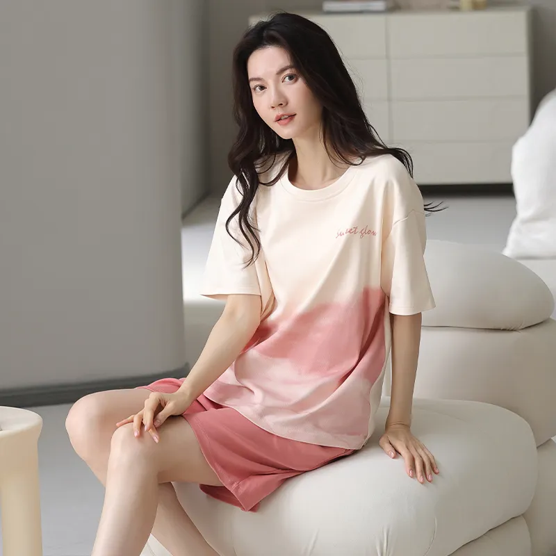 MIIOW Pajama Set Women's Peach Pink-3
