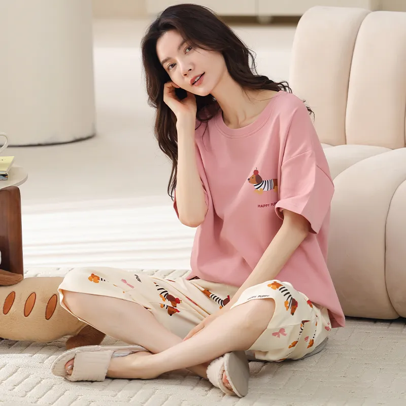 MIIOW Pajama Set Women's Peach Pink-5