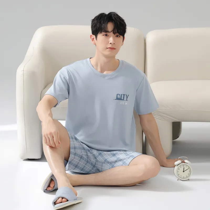 MIIOW Pajama Set Men's Sky Blue-1