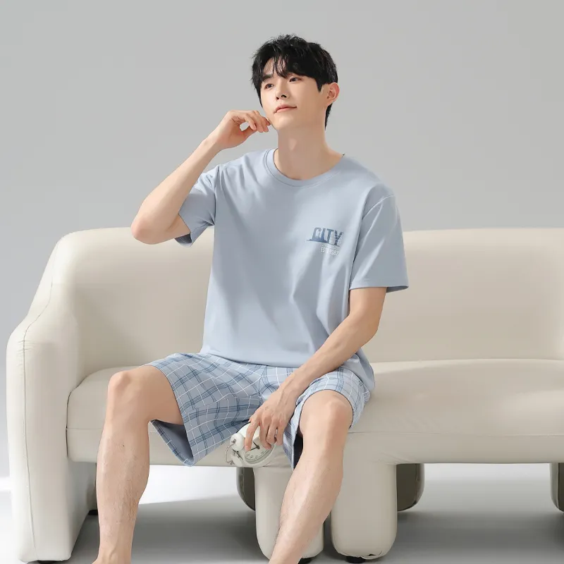 MIIOW Pajama Set Men's Sky Blue-6
