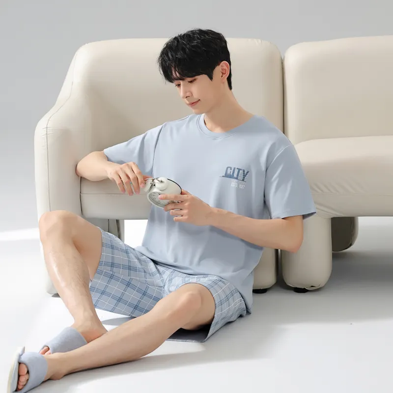 MIIOW Pajama Set Men's Sky Blue-3