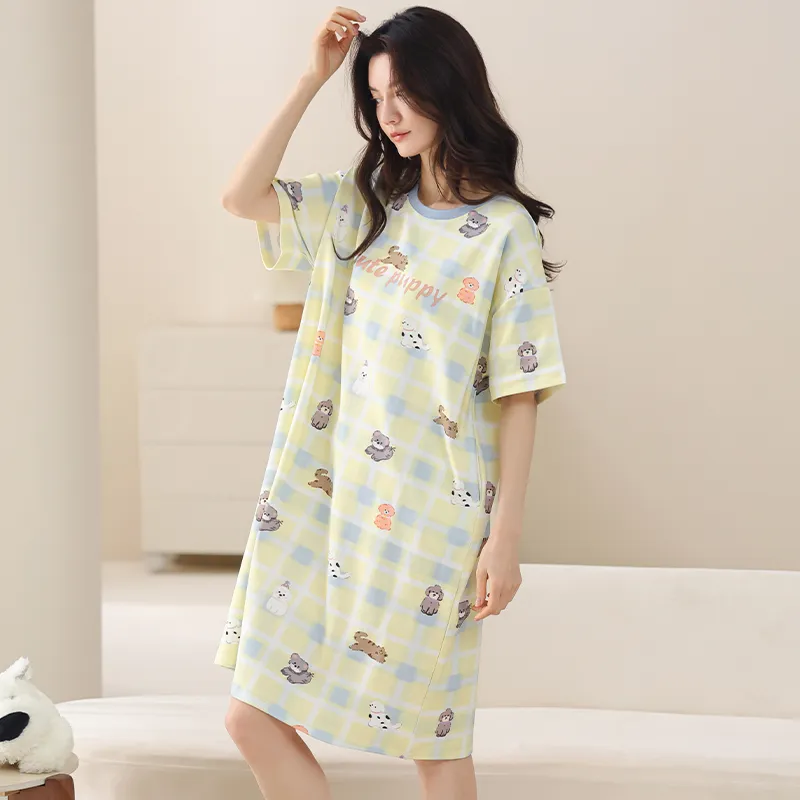 MIIOW Nightgown Women's Light Yellow-7