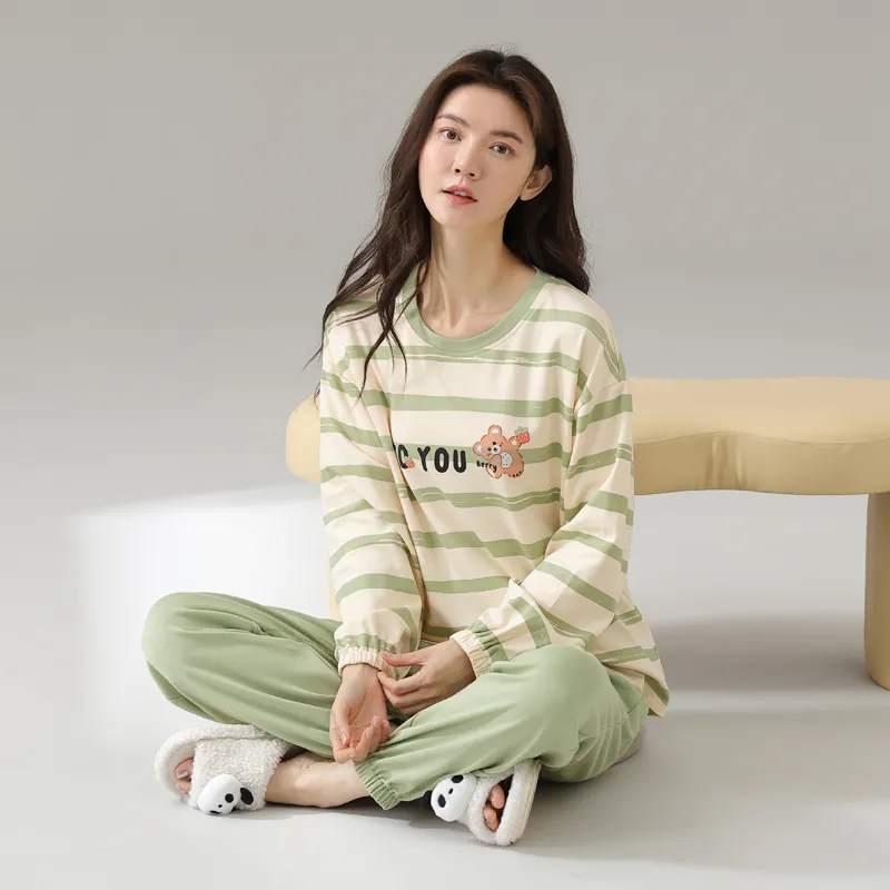 MIIOW Pajama Set Women's Apricot Green-7