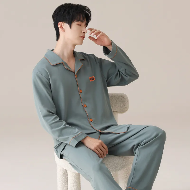 MIIOW Pajama Set Men's Dark Gray Green-2