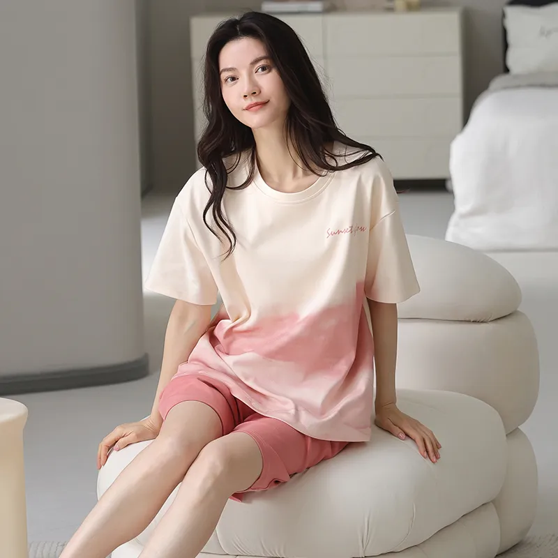 MIIOW Pajama Set Women's Peach Pink-2