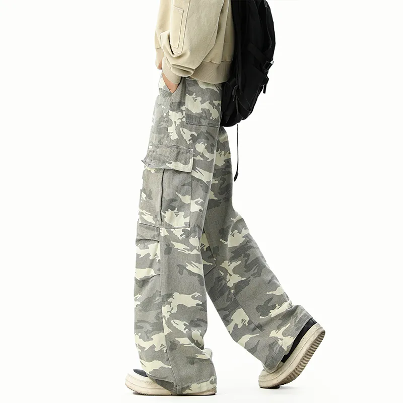 TESTUNG Casual Pants Unisex Gray-5