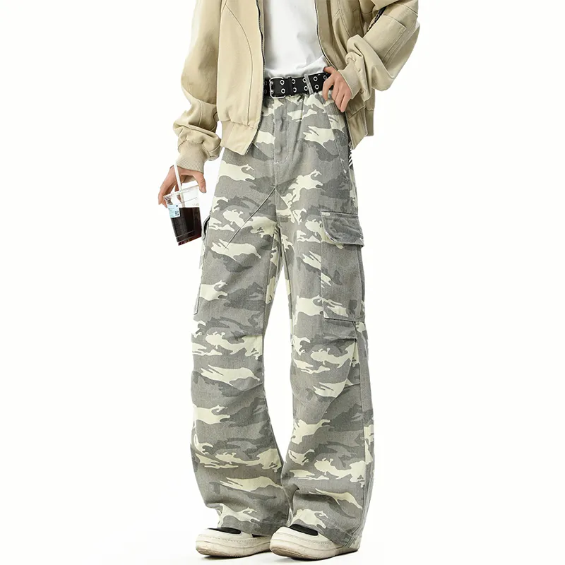 TESTUNG Casual Pants Unisex Gray-6