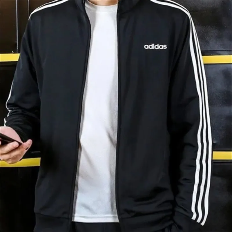 Adidas Sweatshirt Unisex Black With White Stripes-5