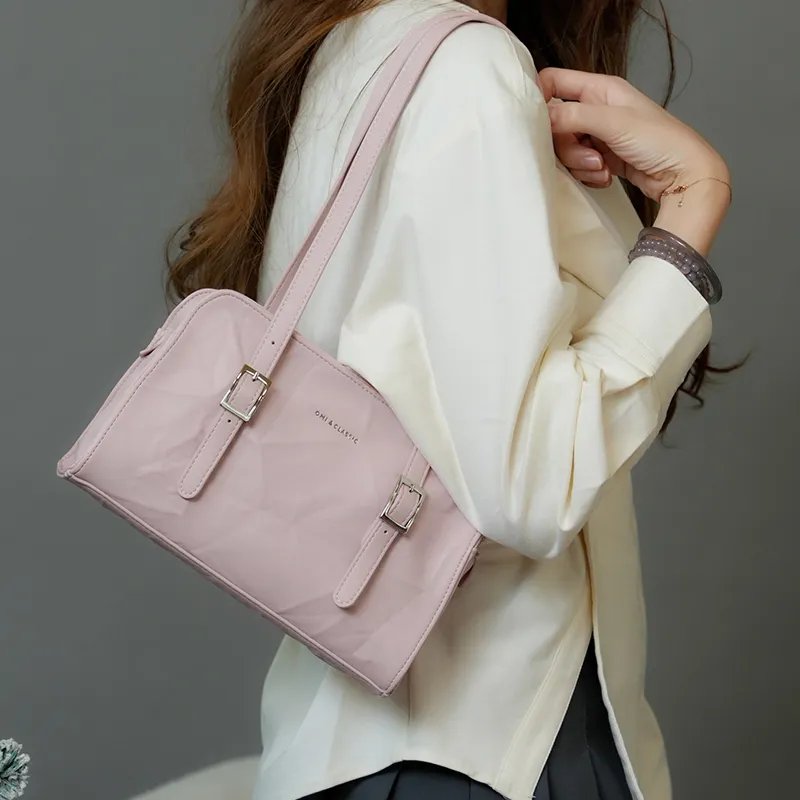 OMI Synthetic Leather Crossbody Bag Shoulder Bag Regular Women's White/Black/Brown/Pink-11