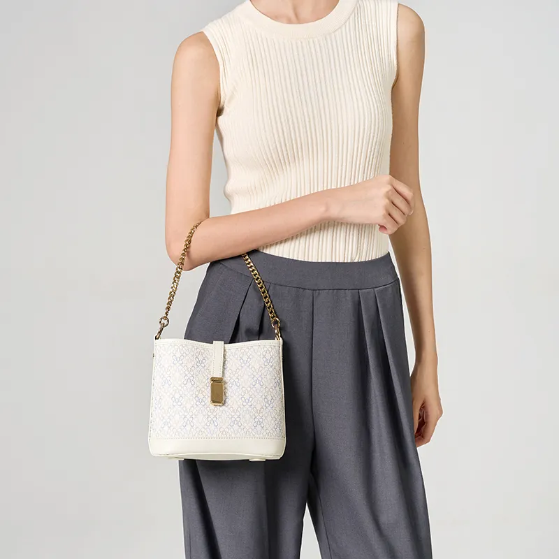 OMI PVC With Synthetic Leather Bucket Bags Crossbody Bag, Shoulder Bag Women's Multicolor-4