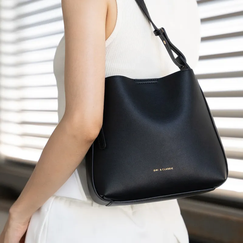 OMI Synthetic Leather Shoulder Bag Regular Women's Ecru/Brown/Pink/Black-1