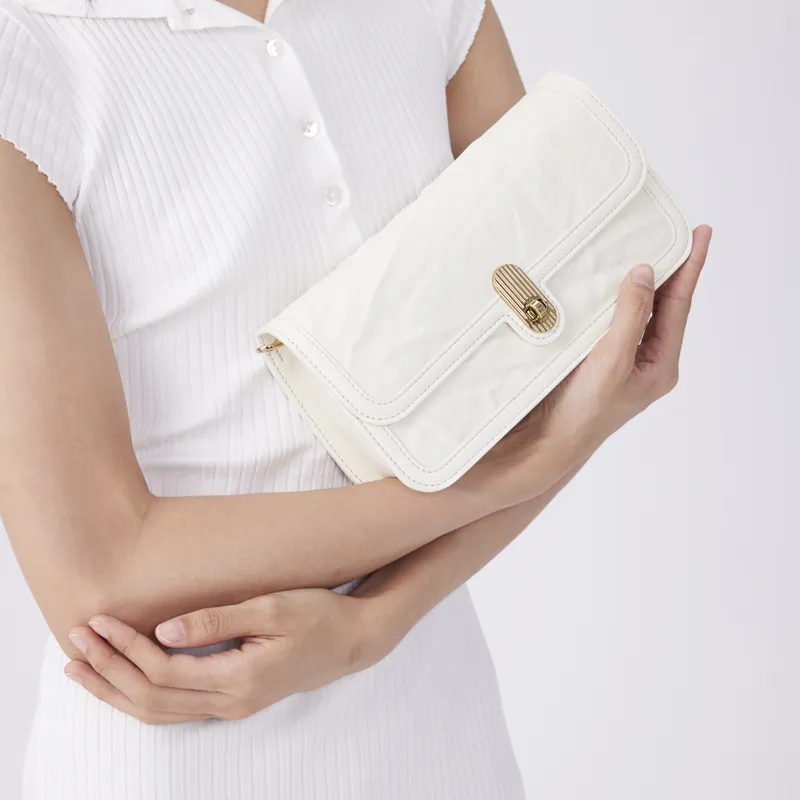 OMI Synthetic Leather Shoulder Bag Crossbody Bag Clutches Regular Women's White/Pink/Black/Brown-3