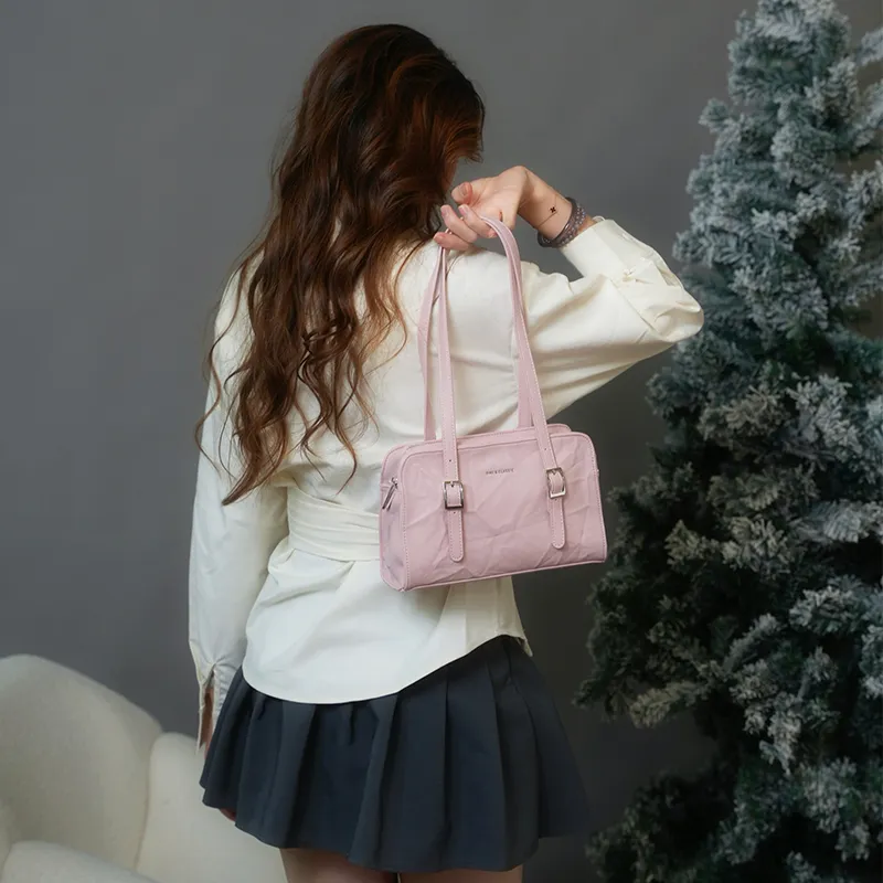 OMI Synthetic Leather Crossbody Bag Shoulder Bag Regular Women's White/Black/Brown/Pink-9