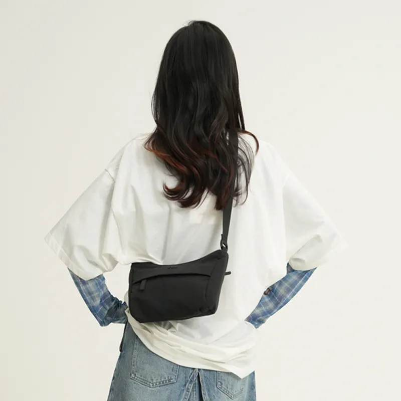 OMI Polyamide Shoulder Bag, Crossbody Bag Regular Unisex Black/Light Gray-5