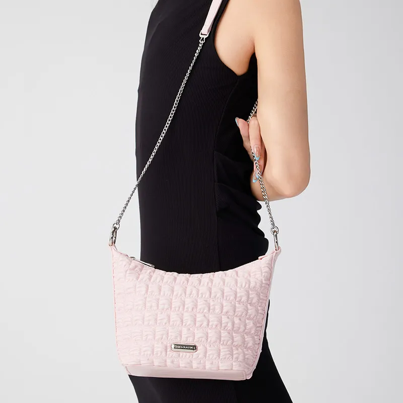 OMI Polyurethane Synthetic Leather Shoulder Bag, Crossbody Bag Regular Women's Black/White/Pink/Aqua Cloud Blue-8