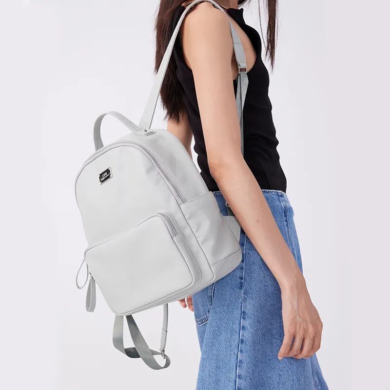 OMI PU Laptop Backpack Women's Black/Milk White/Khaki/Blue-6