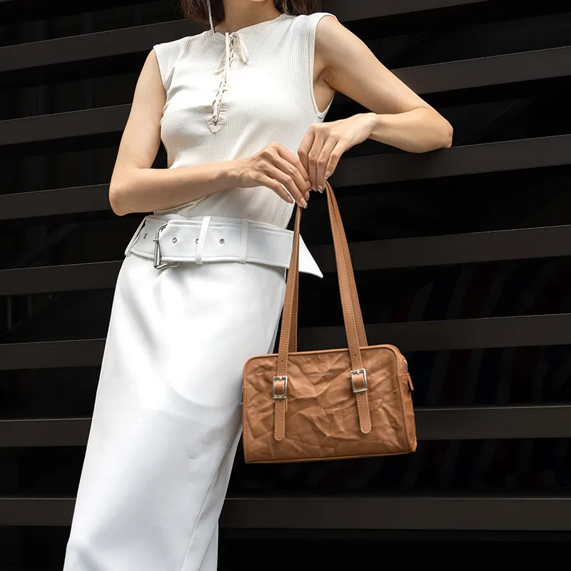 OMI Synthetic Leather Crossbody Bag Shoulder Bag Regular Women's White/Black/Brown/Pink-5
