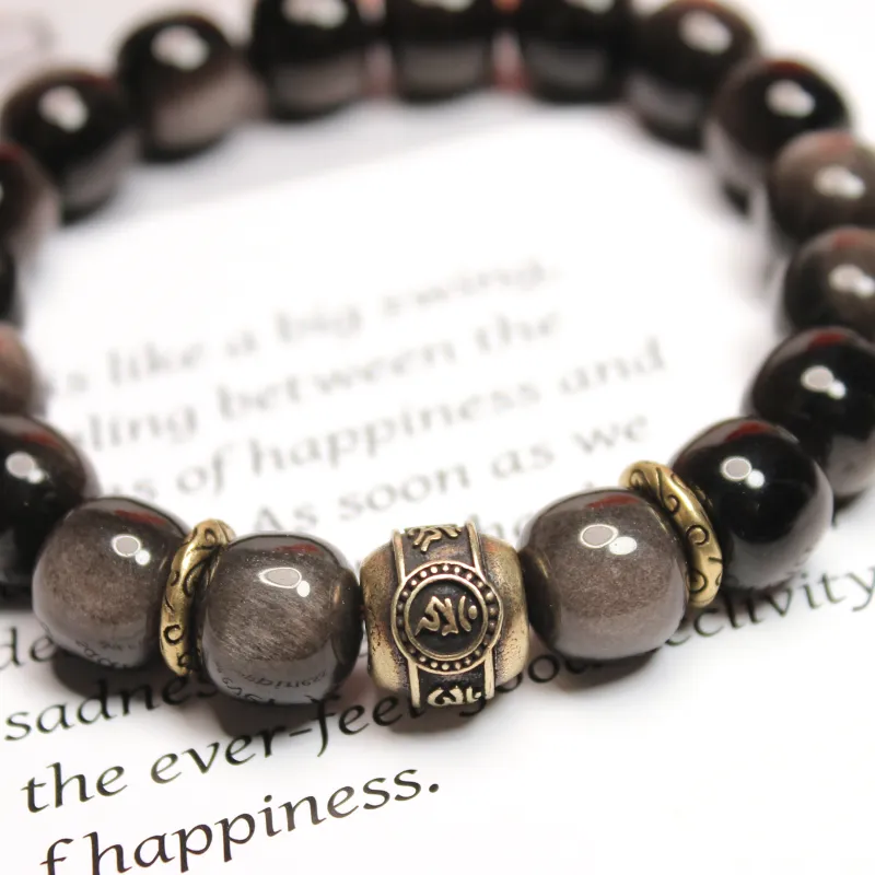 CUIJING Obsidian Good Luck, Collectible Beaded Bracelet Unisex-4