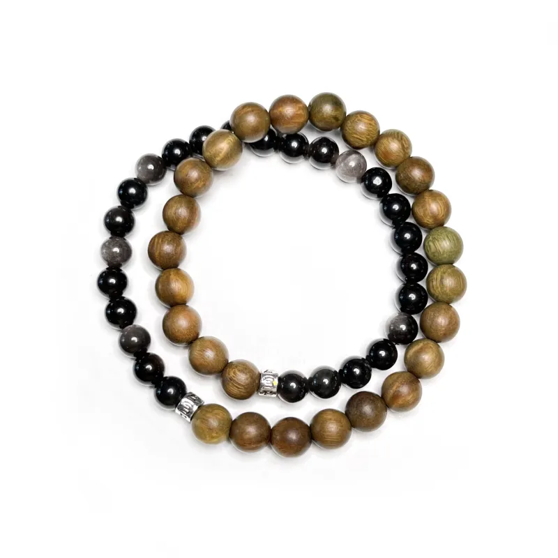 CUIJING Natural Obsidian Bracelets Unisex-2