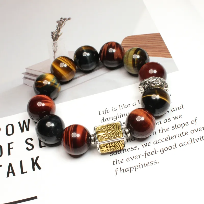 CUIJING Tiger's Eye Stone Bracelets Men's-4