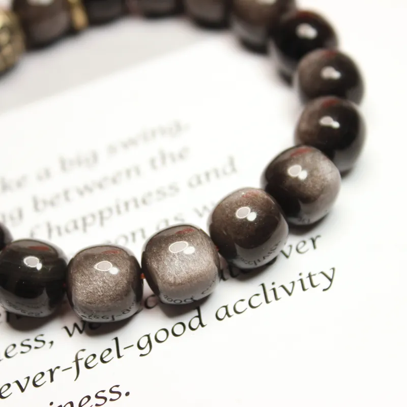 CUIJING Obsidian Good Luck, Collectible Beaded Bracelet Unisex-3