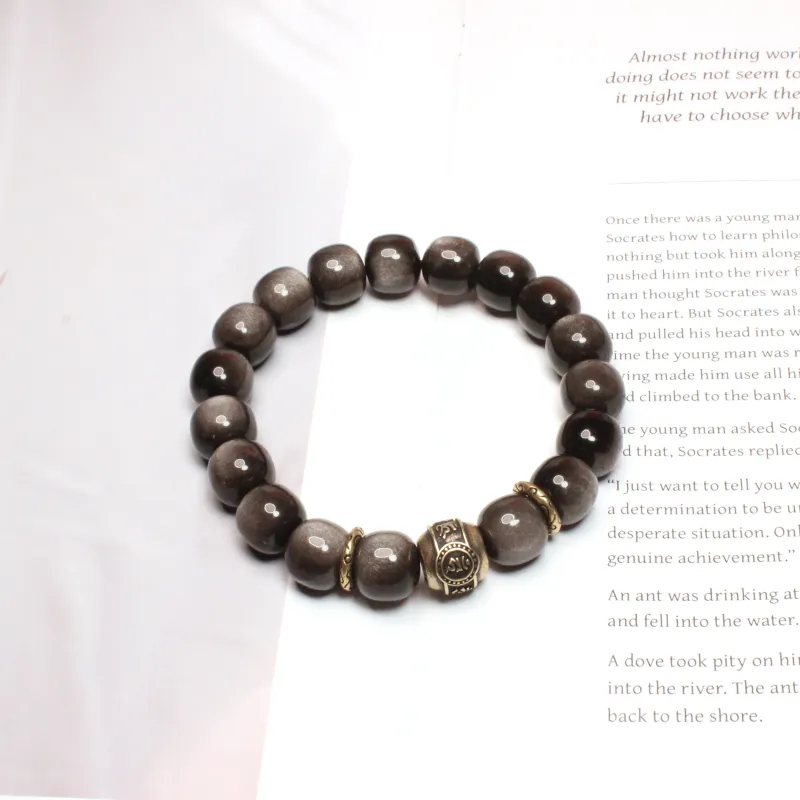 CUIJING Obsidian Good Luck, Collectible Beaded Bracelet Unisex-2