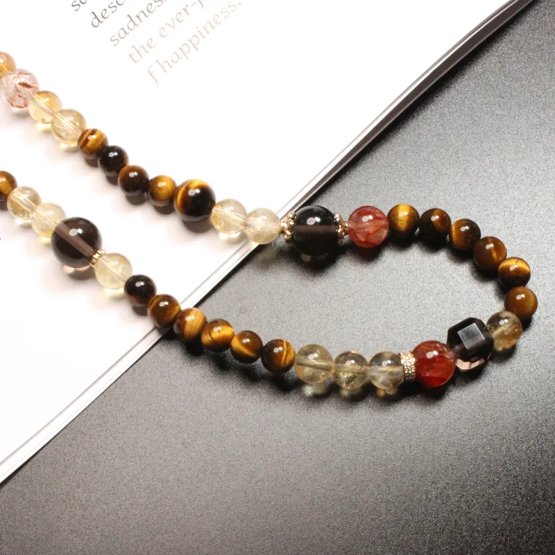 CUIJING Tiger's Eye Stone Good Luck Beaded Bracelet Women's-2