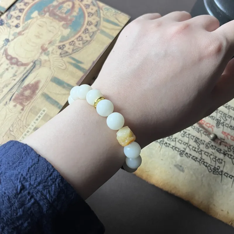 CUIJING White Jade Bodhi Bracelets Unisex-2