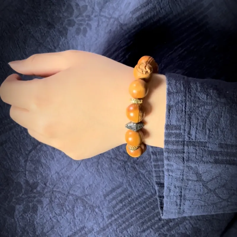 CUIJING Monkey Head Walnut Bracelets Men's-1