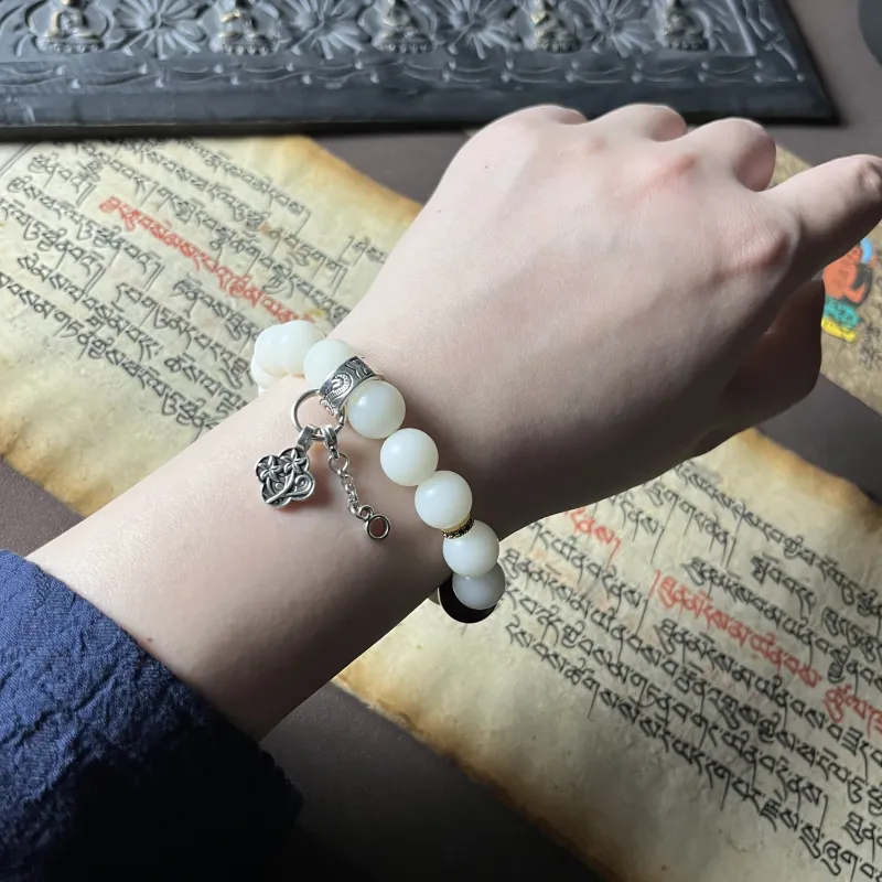 CUIJING White Jade Bodhi Bracelets Unisex-3