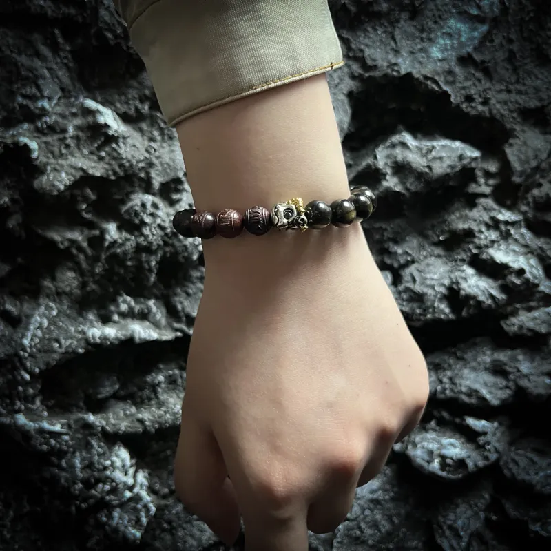 CUIJING Natural Obsidian Bracelets Unisex-2