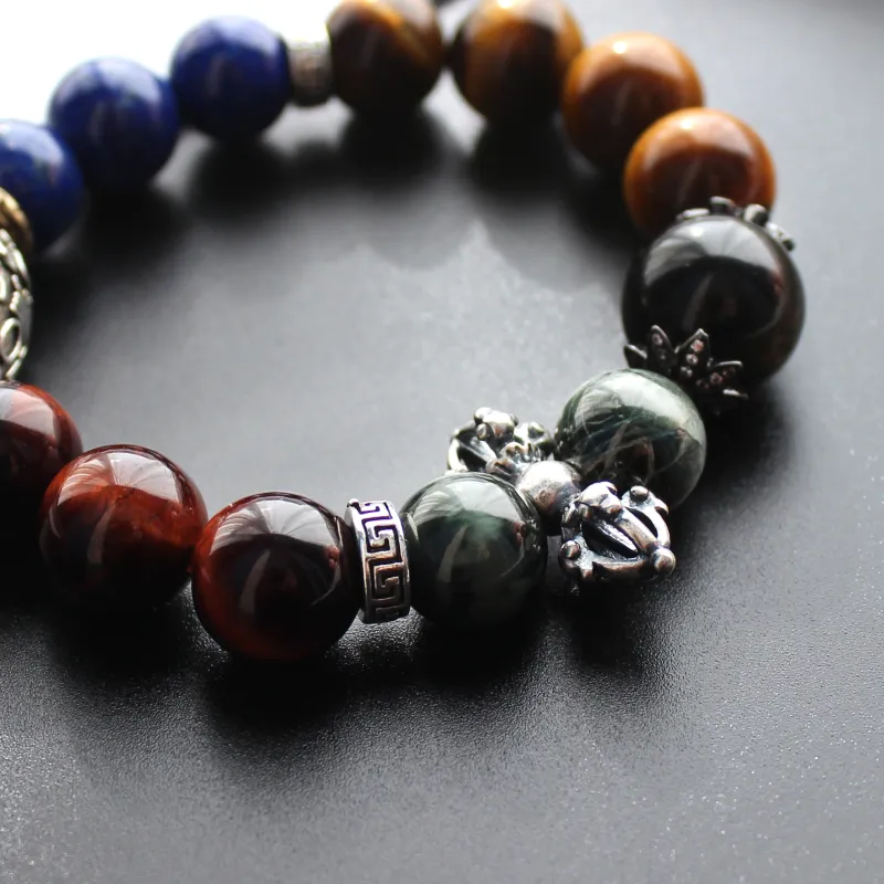 CUIJING Tiger's Eye Stone Bracelets Men's-4