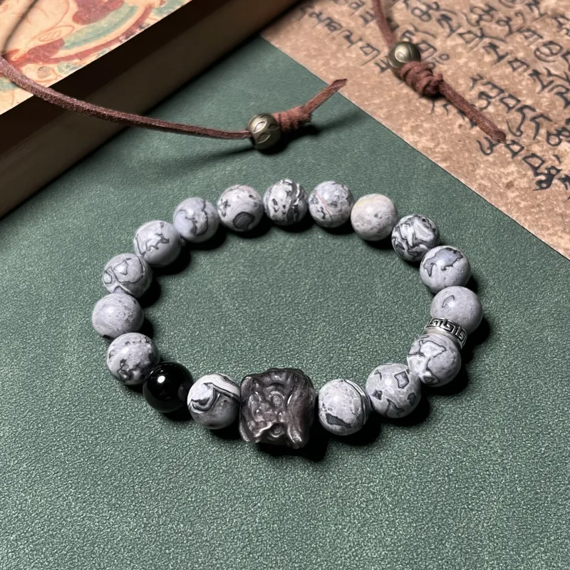 CUIJING Map Stone Bracelets Unisex-1