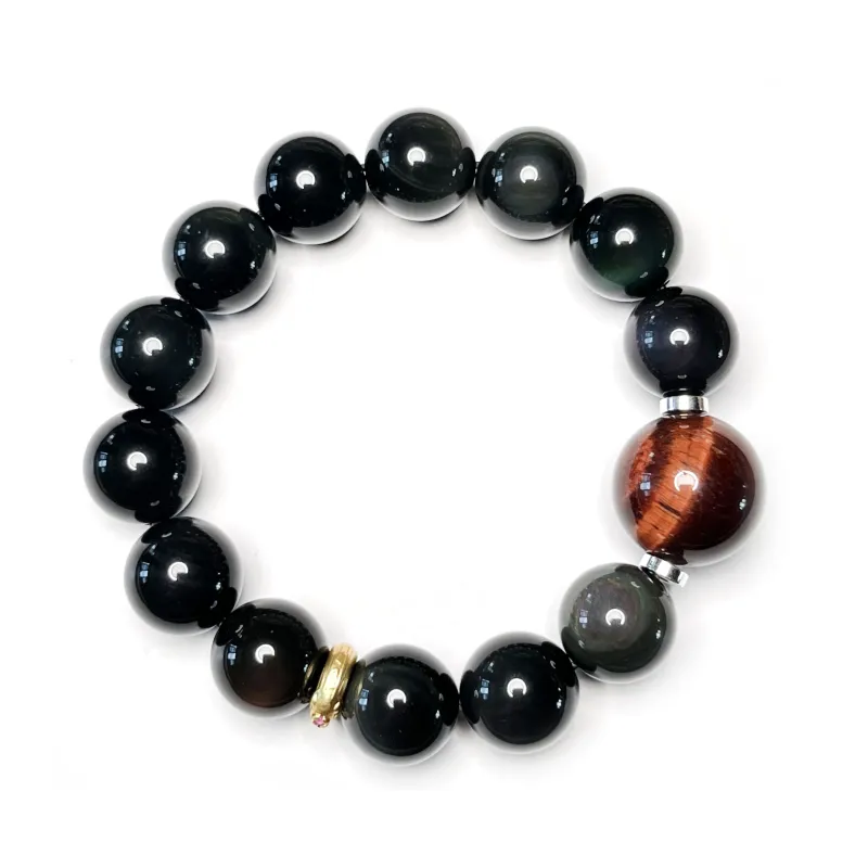 CUIJING Natural Tiger's Eye Stone Jade Bracelets Unisex-4