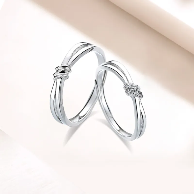 LUCA Sterling Silver Rings Unisex Silver White Festival Gift Material Box-5