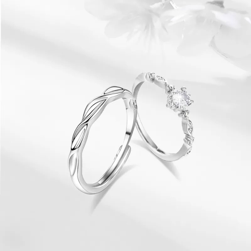 LUCA S999 Silver Rings Unisex Silver white Gift Box-5