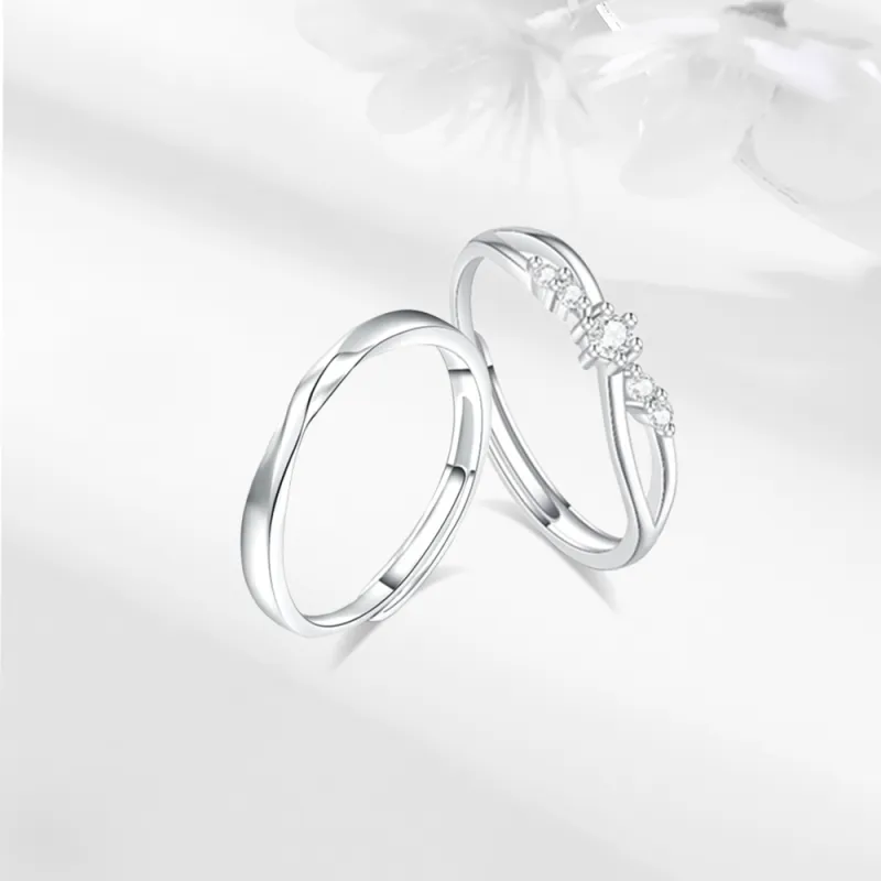 LUCA Sterling Silver Rings Unisex Silver White-2