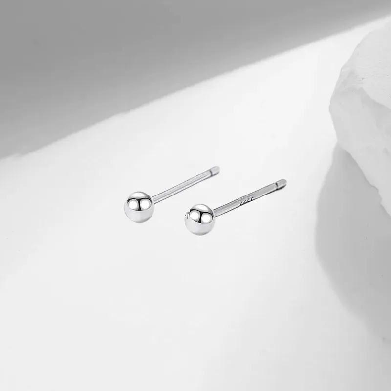 LUCA Sterling Silver Stud Earrings Unisex-2