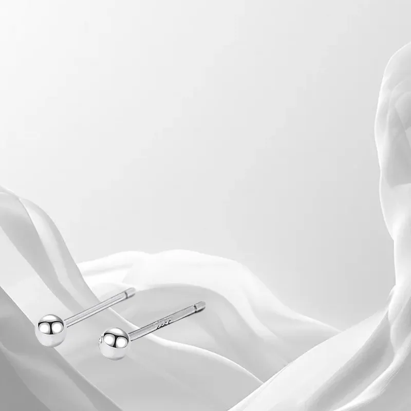 LUCA Sterling Silver Stud Earrings Unisex-3