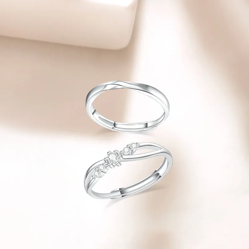 LUCA Sterling Silver Rings Unisex Silver White-3