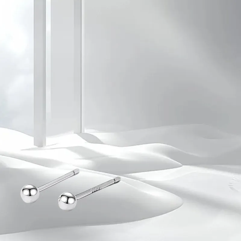 LUCA Sterling Silver Stud Earrings Unisex-4
