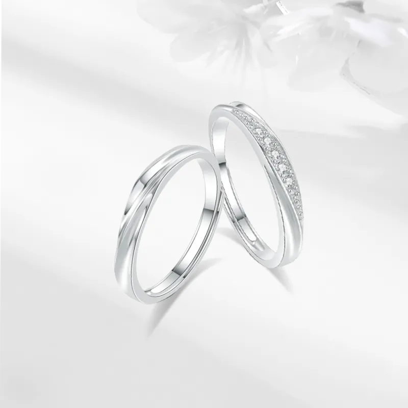 LUCA S999 Pure Rings Unisex Silver white Gift Box-2
