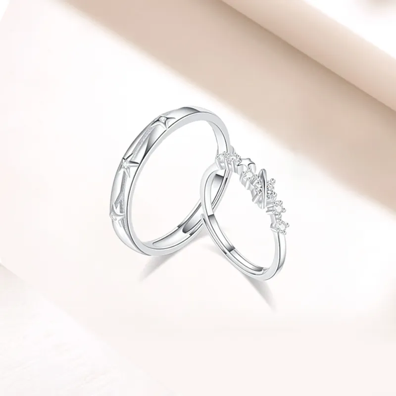 LUCA S999 Sterling Silver With Zircon Rings Unisex-2