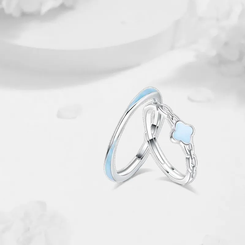 LUCA Sterling Silver Rings Unisex Silver White-5