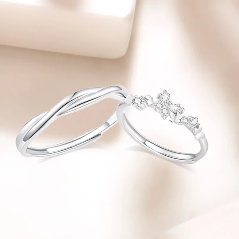 LUCA Sterling Silver S999 Silver Rings Unisex-6